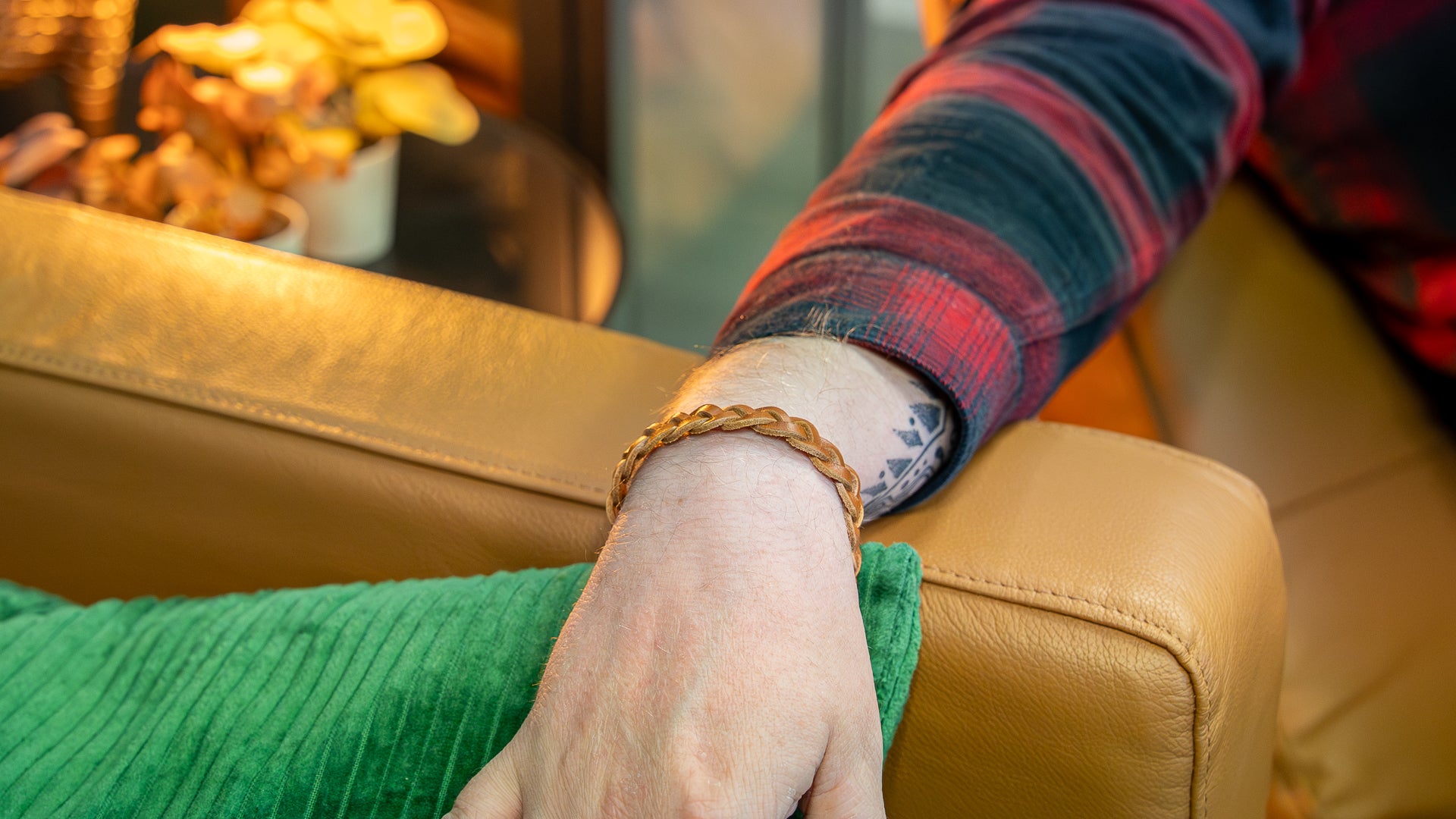 Bracelet tressé camel