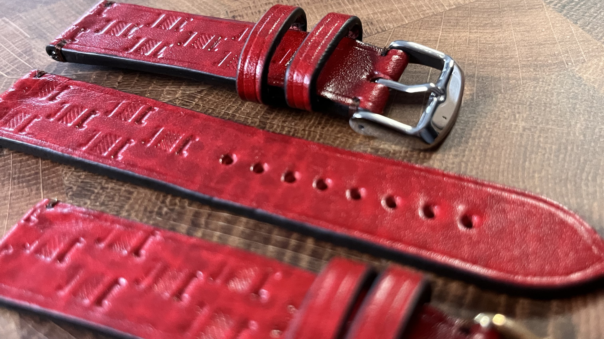 Bracelet de montre Façonné Rouge
