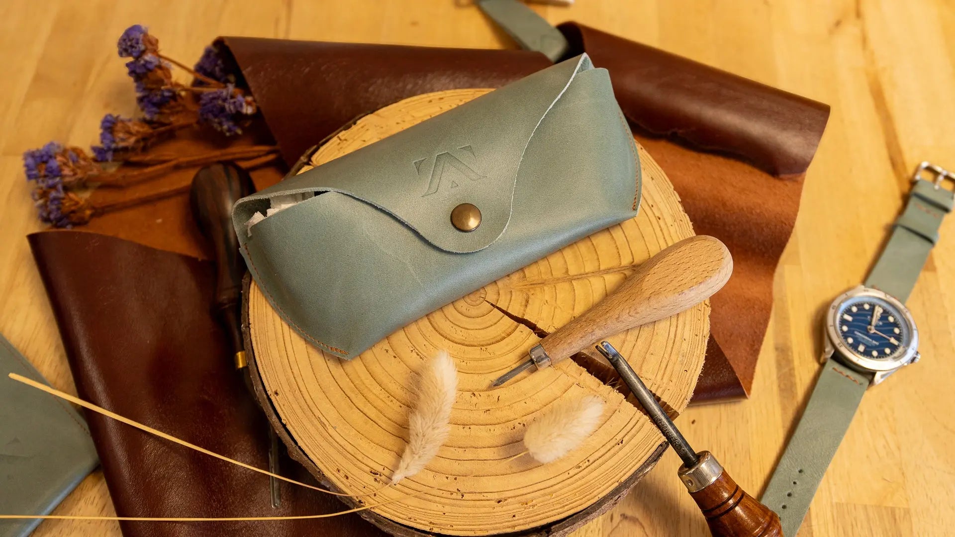 Etui à lunettes Aqua Grey