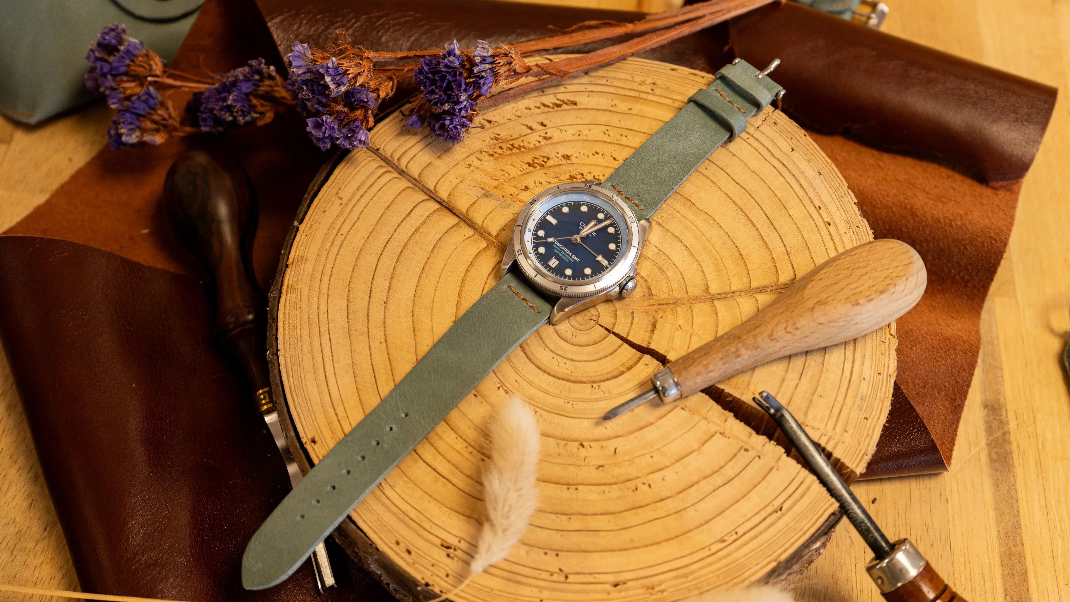 Bracelet de montre Vintage Aqua grey