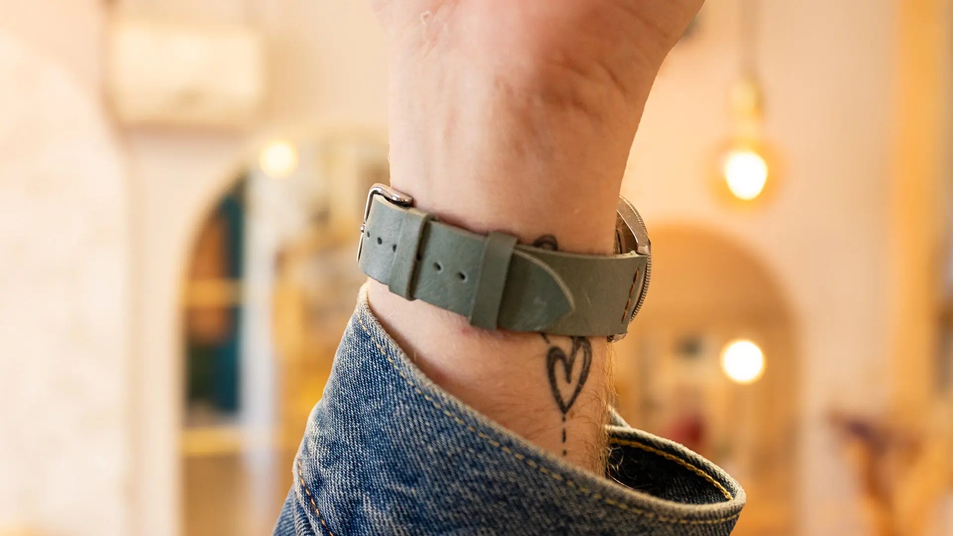 Bracelet de montre Vintage Aqua grey Time Again